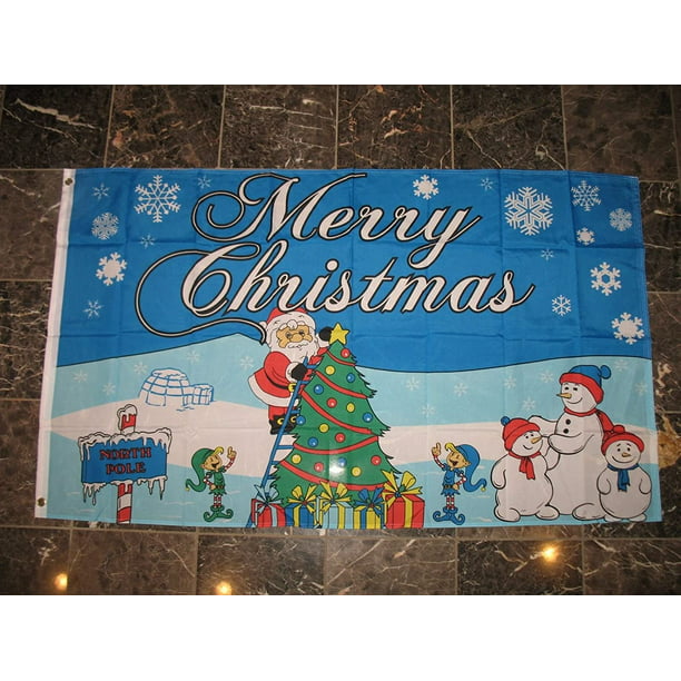 Hot Selling 3'x5' Merry Christmas Flag For Decoration Polyeaster 